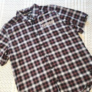 Harley Davidson Mens Plaid X Large Button Up Short Sleeve Shirt